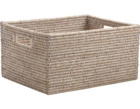 Corbeille rangement en rotin (34 x 26 x 18 cm)