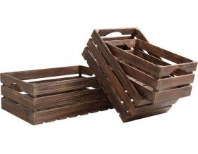 Caisses en bois vieilli (Lot de 3)