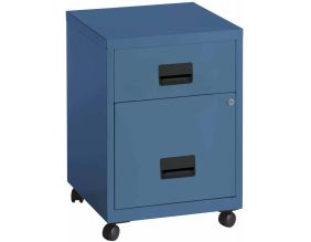 Caisson de rangement en acier 2 tiroirs (Bleu)