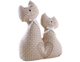 Cale-porte en coton et lin deux chats