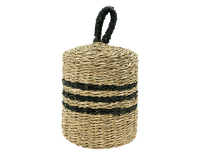 Cale porte en jonc naturel et noir