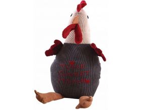 Cale-porte poule en velours Home sweet home 27 cm (Gris)