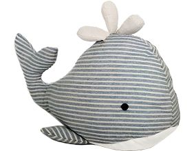 Cale porte en tissu baleine 35 cm (Rayures bleues marines)