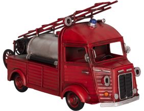Camion de pompier décoratif en métal