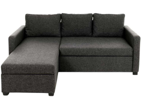 Canapé d'angle convertible avec rangement Kado (Gris foncé)