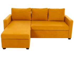 Canapé d'angle convertible avec rangement Kado (Jaune moutarde)