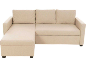 Canapé d'angle convertible avec rangement Kado (Crème)