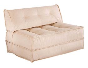 Canapé chauffeuse 2 places velours Mocca (Beige)