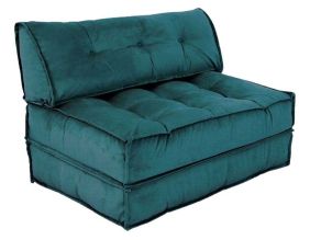 Canapé chauffeuse 2 places velours Mocca (Vert petrole)