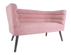 Canapé design en velours et bois Explicit (Rose poudré)