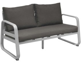 Canapé extérieur 2.5 places en aluminium Tonio (Blanc)