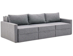 Canapé 3 places convertible avec coffre Saros (Gris)