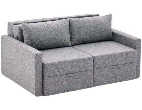 Canapé 2 places convertible avec coffre Saros (Gris)