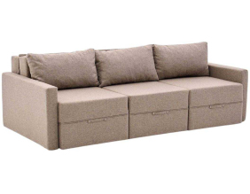 Canapé 3 places convertible avec coffre Saros (Marron)