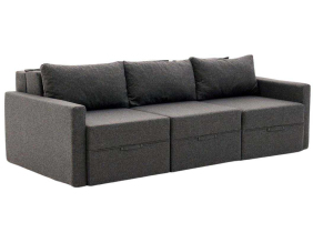 Canapé 3 places convertible avec coffre Saros (Anthracite)