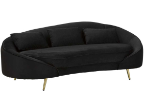 Canapé en tissu 3 places Oslo 185 x 84 x 68 cm (Noir et doré)