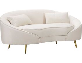 Canapé en tissu 2 places Oslo 148 x 84 x 68 cm (Crème et doré)