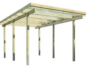 Carport en bois couverture PVC  Basic (Simple)