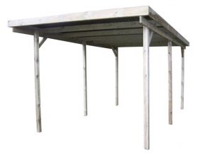 Carport en bois et panneaux ondulés 3x6 m Basic
