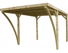 Carport en bois et panneaux ondulés 3x5 m Lido