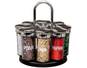 Carrousel à épices pots en verre (8 pots)