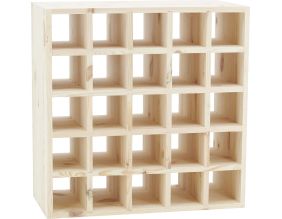 Casier à bouteilles en pin 52 x 25 x 52 cm (Carrés)