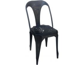 Chaise Vintage en métal (Noir)