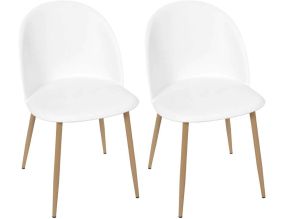 Chaise avec assise en plastique Bergen (Lot de 2) (Blanc)