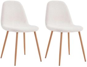 Chaise assise en tissu bouclette Freya (Lot de 2)