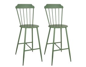 Chaise bar en métal laqué -Samos (Lot de 2) (Vert )