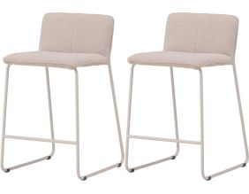 Chaise de bar en tissus bouclette et acier Bisbee