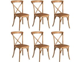 Chaise bistro en hêtre empilable (Lot de 6)