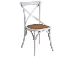 Chaise de bistrot en bouleau et rotin