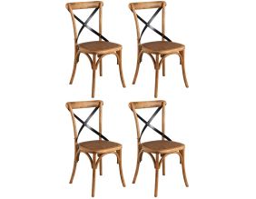 Chaise bistrot en hêtre vieilli (Lot de 4)