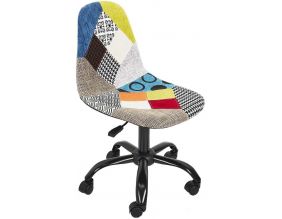 Chaise de bureau réglable en hauteur en tissu patchwork