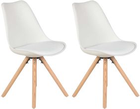 Chaise design Cross (Lot de 2) (Blanc)