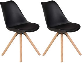 Chaise design Cross (Lot de 2) (Noir)