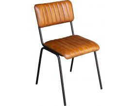 Chaise écolière en cuir Texas
