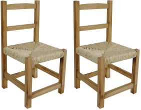 Chaise enfant en bois naturel (Lot de 2)