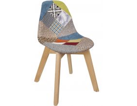 Chaise enfant tissu patchwork