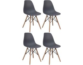 Chaise ergonomique en polycarbonate Nordik (Lot de 4) (Gris)