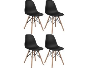 Chaise ergonomique en polycarbonate Nordik (lot de 4) (Noir)