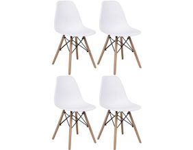 Chaise ergonomique en polycarbonate Nordik (lot de 4) (Blanc)