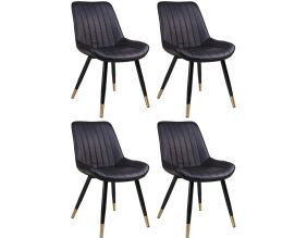 Chaise ergonomique en polycarbonate et polyuréthane Emmanuel (Lot de 4) (Noir)