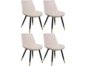 Chaise ergonomique en polycarbonate et polyuréthane Emmanuel (Lot de 4) (Ecru)