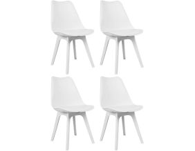 Chaise ergonomique en polycarbonate et polyuréthane Karl (Lot de 4) (Blanc)