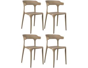 Chaise ergonomique en polypropylène Gabriel (Lot de 4) (Beige)