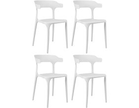 Chaise ergonomique en polypropylène Gabriel (Lot de 4) (Blanc)