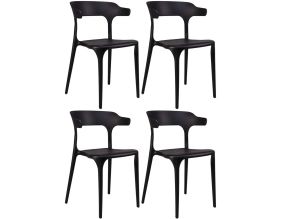 Chaise ergonomique en polypropylène Gabriel (Lot de 4) (Noir)