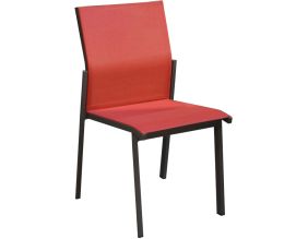 Chaise de jardin empilable Delia (Graphite et rouge )